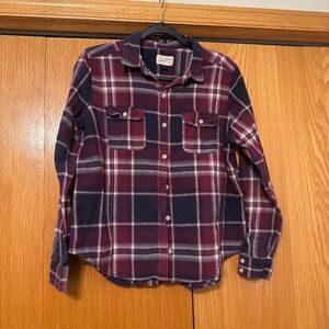 Universal Thread Burgundy and Navy Plaid Shirt